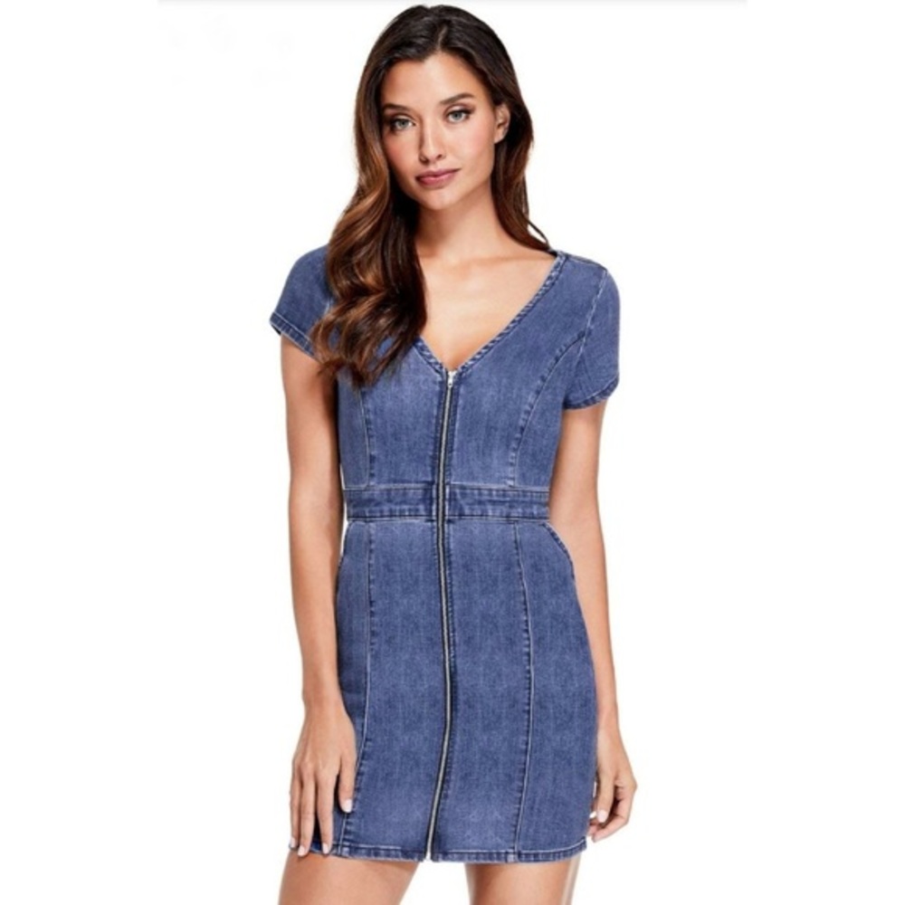 Guess Blue Denim Mini Dress
